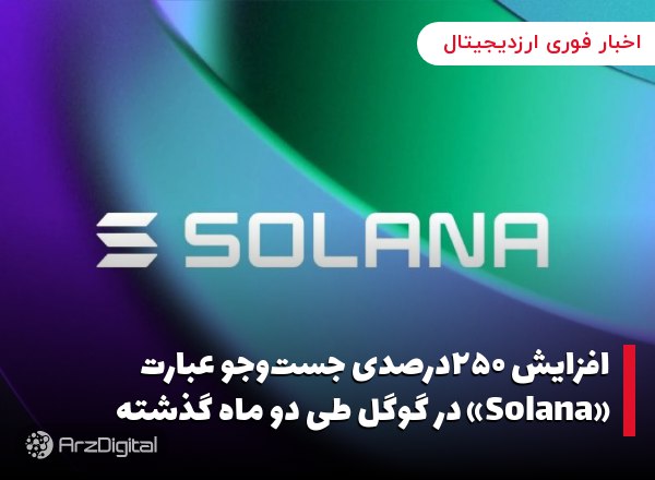 افزایش ۲۵۰درصدی جست‌وجو عبارت «Solana» در گوگل طی دو ماه گذشته بر اساس داده…