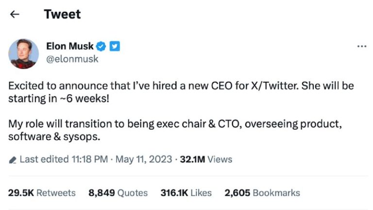 ایلان ماسک از سمت مدیرعاملی توییتر کناره‌گیری می‌کند ایلان ماسک روز پنجشنبه…